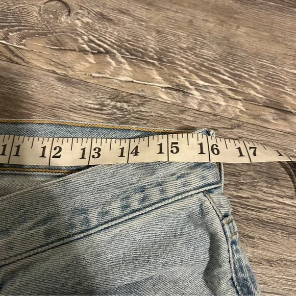 Agolde Blue Criss Cross Straight Leg Jeans High-Rise - Picture 5 of 6